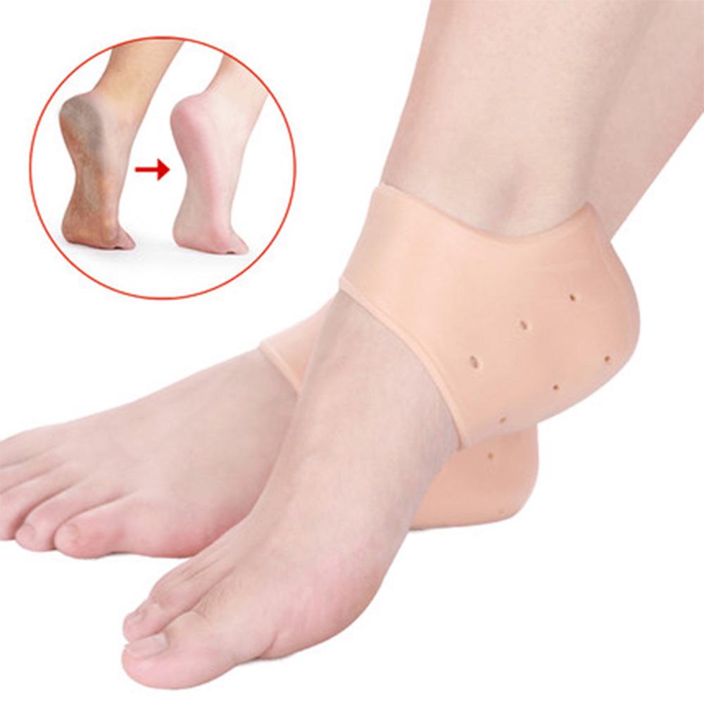 Silicone Heel Protector Sleeves – Gel Heel Cushion for Cracked Heel Care (Pair)