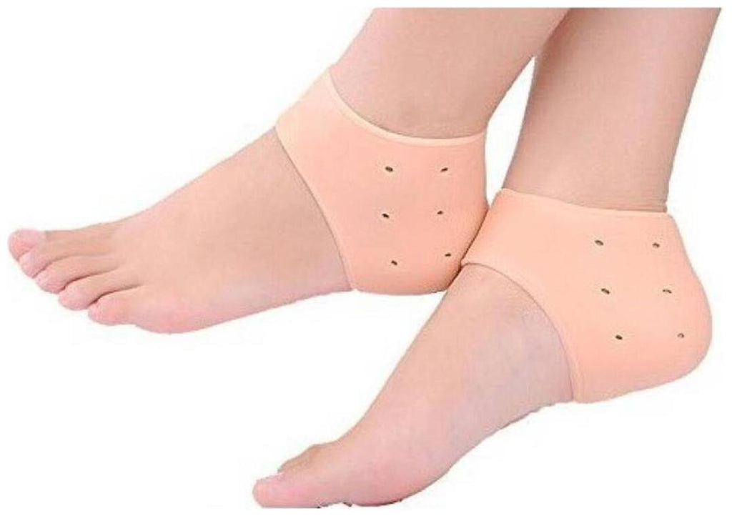 Silicone Heel Protector Sleeves – Gel Heel Cushion for Cracked Heel Care (Pair)