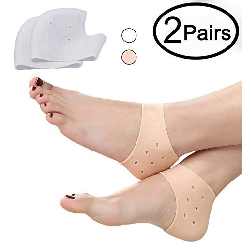 Silicone Heel Protector Sleeves – Gel Heel Cushion for Cracked Heel Care (Pair)