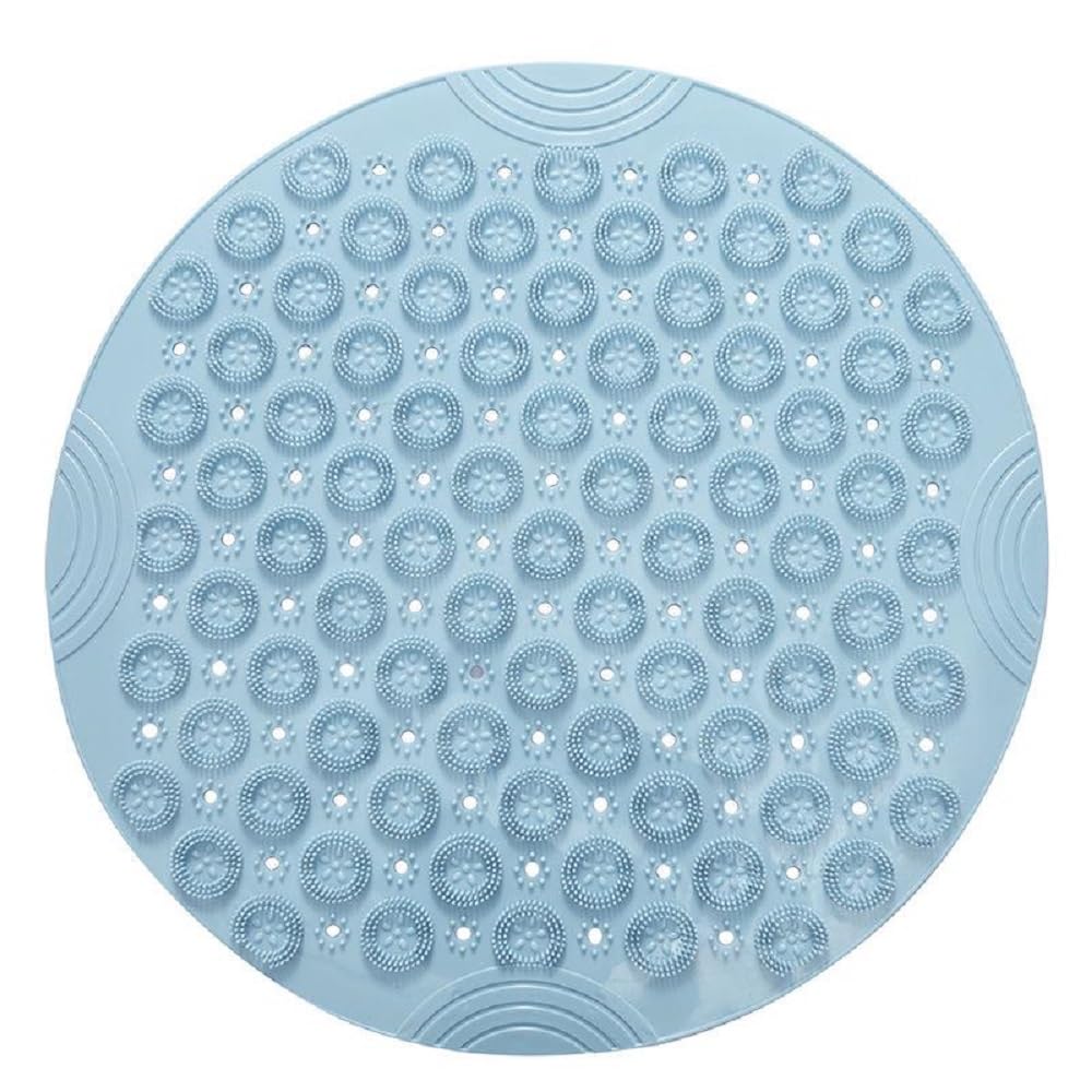 Round Anti Slip Silicone Bath Mat with Suction Cups for Bathroom, Shower & Bathtub, 1 Pc