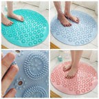 Round Anti Slip Silicone Bath Mat with Suction Cups for Bathroom, Shower & Bathtub, 1 Pc