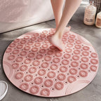 Round Anti Slip Silicone Bath Mat with Suction Cups for Bathroom, Shower & Bathtub, 1 Pc