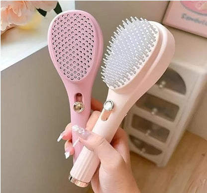 Self Cleaning Hairbrush 2 in 1 Comb (Pack of 1)